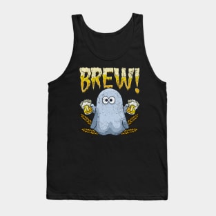 Halloween Ghost Brew Beer Drinking Boo Funny Tank Top